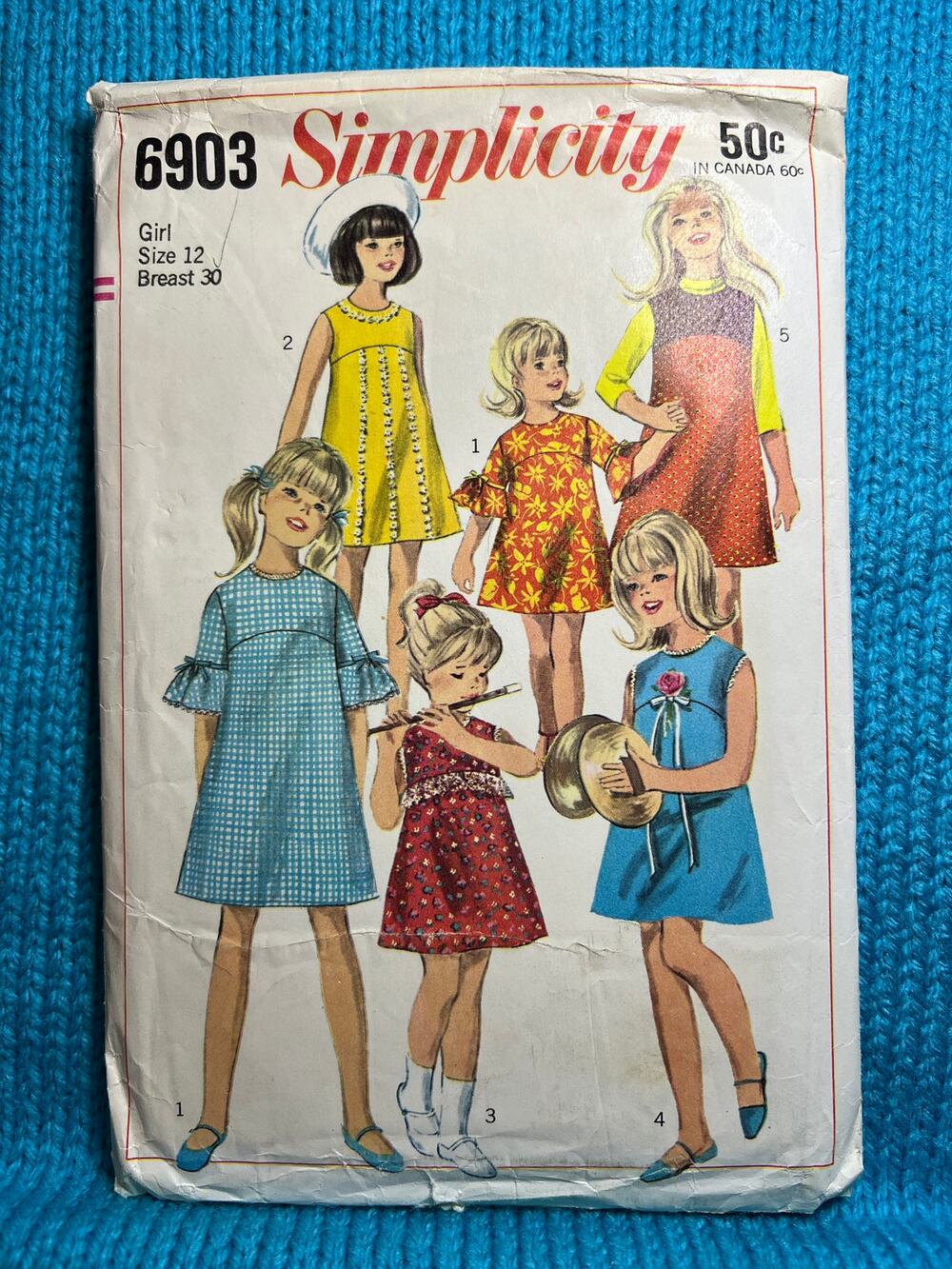 Simplicity 6903 Sewing pattern Girls dress A line skirt size 12